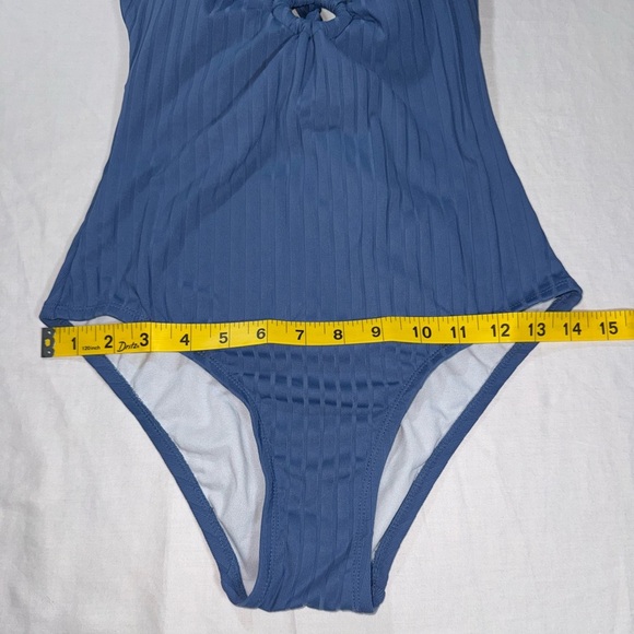 Kona Sol Blue Ribbed Bodysuit One Piece Size Small - Picture 11 of 11